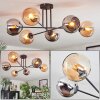 Koyoto Taklampa, kullampa 78 cm Amber, Krom, Rökfärger, 6-ljuskällor
