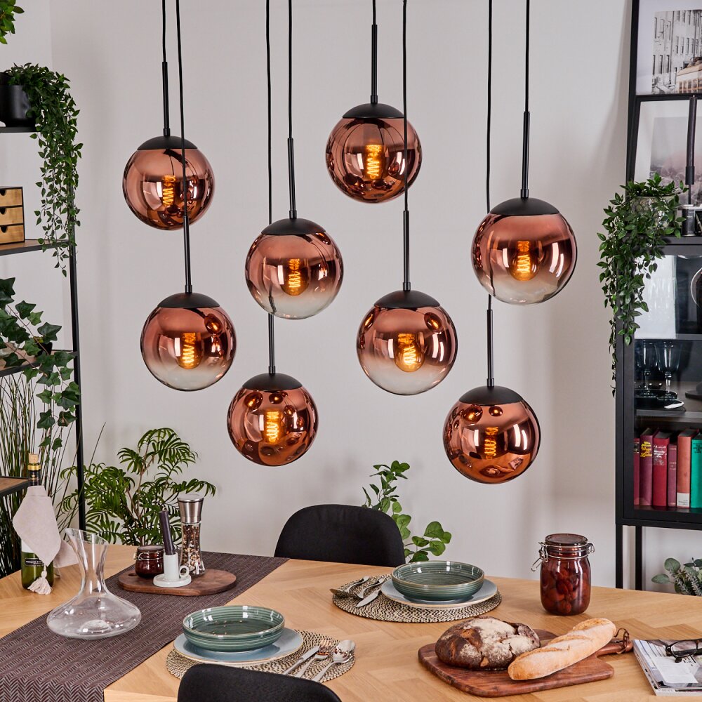 Gastor Pendellampa, kullampa, Pendelbelysning Klart, Kopparfärg, 8-ljuskällor main product photo