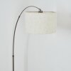 Bassagoda Golvlampa, Båglampor Nickel matt, Svart, 1-ljuskällor, Tygskärm