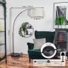 Bassagoda Golvlampa, Båglampor Krom, Svart, 1-ljuskällor, Tyg-lampskärm