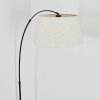 Bassagoda Golvlampa, Båglampor Krom, Svart, 1-ljuskällor, Tyg-lampskärm