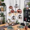 Gastor Pendellampa, kullampa, Pendelbelysning Amber, Krom, Klart, Kopparfärg, Rökfärger, 8-ljuskällor