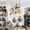 Gastor Pendellampa, kullampa, Pendelbelysning Amber, Krom, Klart, Rökfärger, 8-ljuskällor