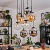 Gastor Pendellampa, kullampa, Pendelbelysning Amber, Krom, Klart, Rökfärger, 8-ljuskällor