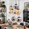 Gastor Pendellampa, kullampa, Pendelbelysning Amber, Krom, Klart, Rökfärger, 8-ljuskällor