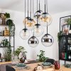 Gastor Pendellampa, kullampa, Pendelbelysning Amber, Krom, Klart, Rökfärger, 8-ljuskällor