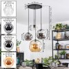Koyoto Pendellampa, kullampa, Pendellampa Cluster Amber, Krom, Klart, Rökfärger, 4-ljuskällor