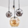 Koyoto Pendellampa, kullampa, Pendellampa Cluster Amber, Krom, Klart, Rökfärger, 4-ljuskällor