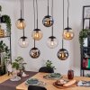 Gastor Pendellampa, kullampa, Pendelbelysning Amber, Krom, Klart, Rökfärger, 8-ljuskällor