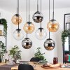 Gastor Pendellampa, kullampa, Pendelbelysning Amber, Krom, Klart, Rökfärger, 8-ljuskällor