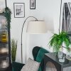Bassagoda Golvlampa, Båglampor Nickel matt, Svart, 1-ljuskällor, Tyg-lampskärm