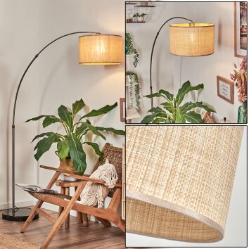 Sabadim Golvlampa Nickel matt, Svart, 1-ljuskällor