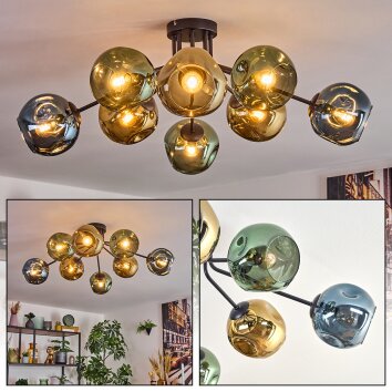 Ripoll Taklampa, kullampa Blå, Guld, Grön, 8-ljuskällor