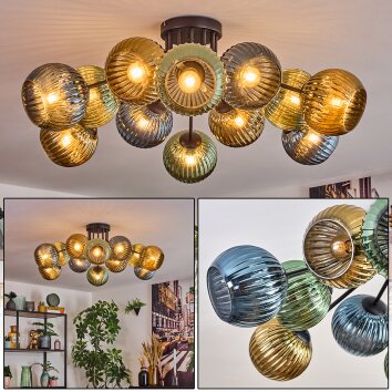 Koyoto Taklampa, kullampa 89 cm Blå, Guld, Grön, 12-ljuskällor