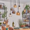 Koyoto Pendellampa, kullampa, Pendelbelysning Amber, Krom, Klart, Rökfärger, 6-ljuskällor
