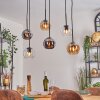 Koyoto Pendellampa, kullampa, Pendelbelysning Amber, Krom, Klart, Rökfärger, 6-ljuskällor
