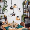 Koyoto Pendellampa, kullampa, Pendelbelysning Amber, Krom, Klart, Rökfärger, 6-ljuskällor