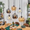 Koyoto Pendellampa, kullampa, Pendelbelysning Amber, Krom, Klart, Rökfärger, 6-ljuskällor