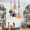 Koyoto Pendellampa, kullampa, Pendelbelysning Amber, Krom, Klart, Rökfärger, 6-ljuskällor