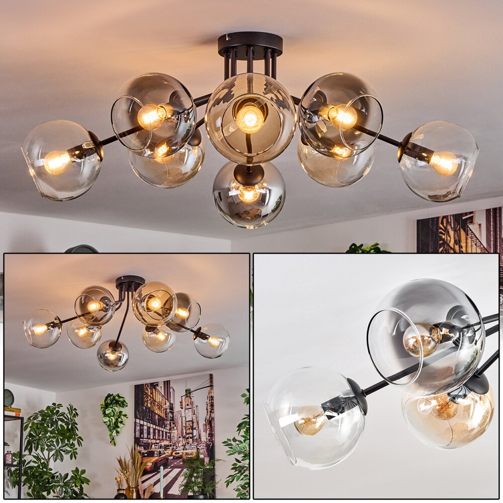 Koyoto Taklampa, kullampa 85 cm Amber, Klart, Rökfärger, 8-ljuskällor main product photo