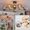 Koyoto Taklampa, kullampa 85 cm Amber, Krom, Rökfärger, 8-ljuskällor