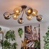 Koyoto Taklampa, kullampa 85 cm Amber, Krom, Rökfärger, 8-ljuskällor