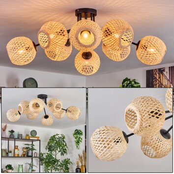 Basto Taklampa Naturfärger, 8-ljuskällor