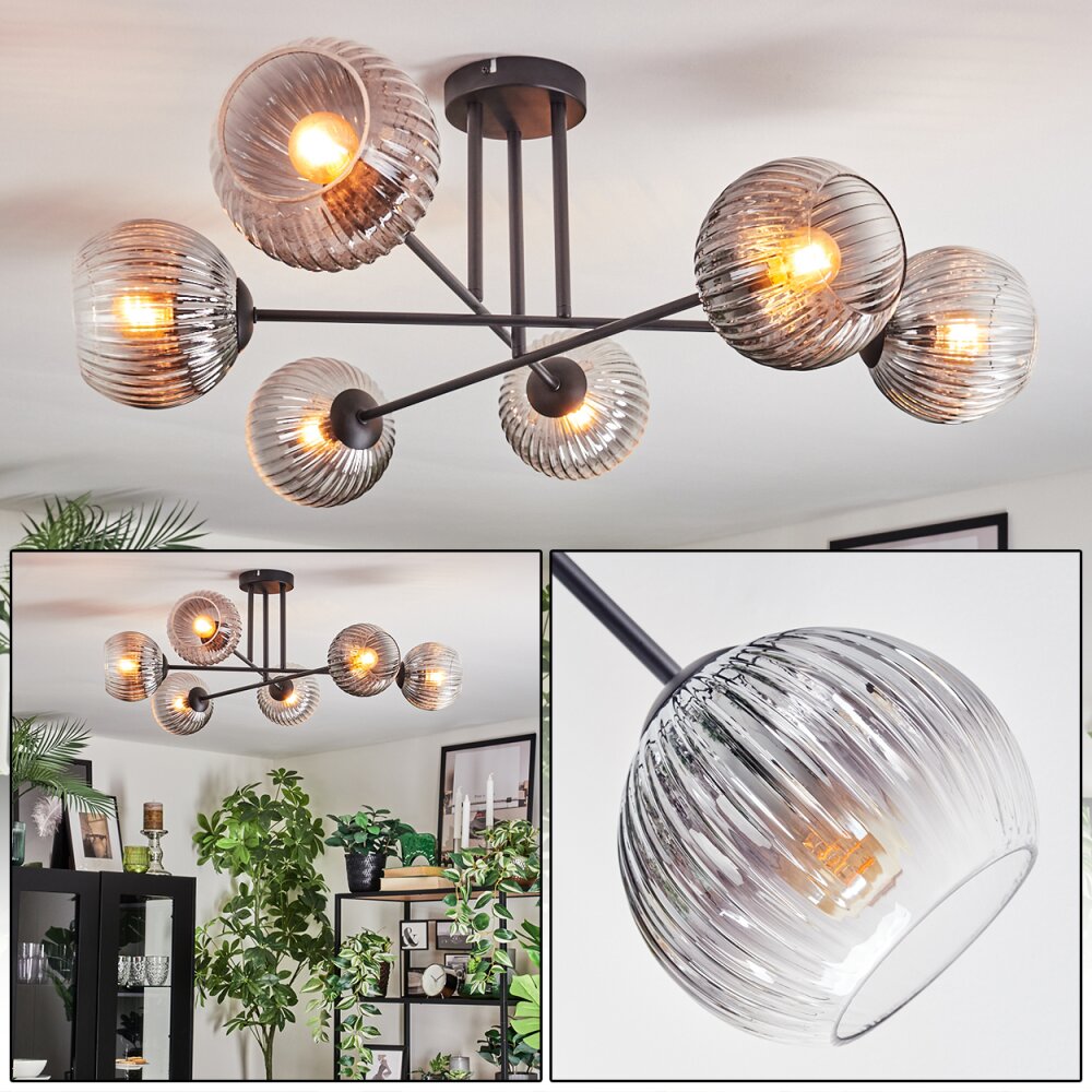 Koyoto Taklampa, kullampa 78 cm Klart, Rökfärger, 6-ljuskällor main product photo