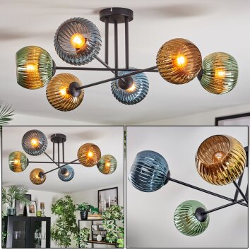 Koyoto Taklampa, kullampa 78 cm Blå, Guld, Grön, 6-ljuskällor