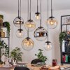 Gastor Pendellampa, kullampa, Pendelbelysning Amber, Krom, Klart, Rökfärger, 8-ljuskällor