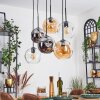 Ripoll Pendellampa, kullampa, Pendelbelysning Amber, Klart, Rökfärger, 6-ljuskällor