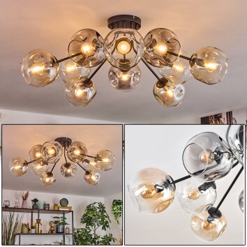 Ripoll Taklampa, kullampa Amber, Klart, Rökfärger, 10-ljuskällor