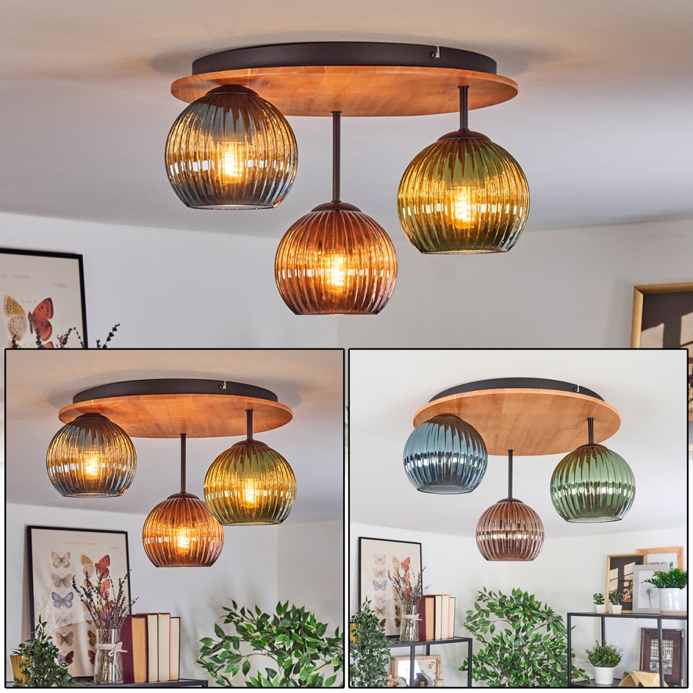 Koyoto Taklampa, kullampa 40 cm Naturfärger, Svart, 3-ljuskällor main product photo