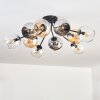 Koyoto Taklampa, kullampa 81 cm Amber, Krom, Klart, Rökfärger, 10-ljuskällor