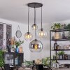 Koyoto Pendellampa, kullampa, Pendellampa Cluster Amber, Krom, Klart, Rökfärger, 4-ljuskällor