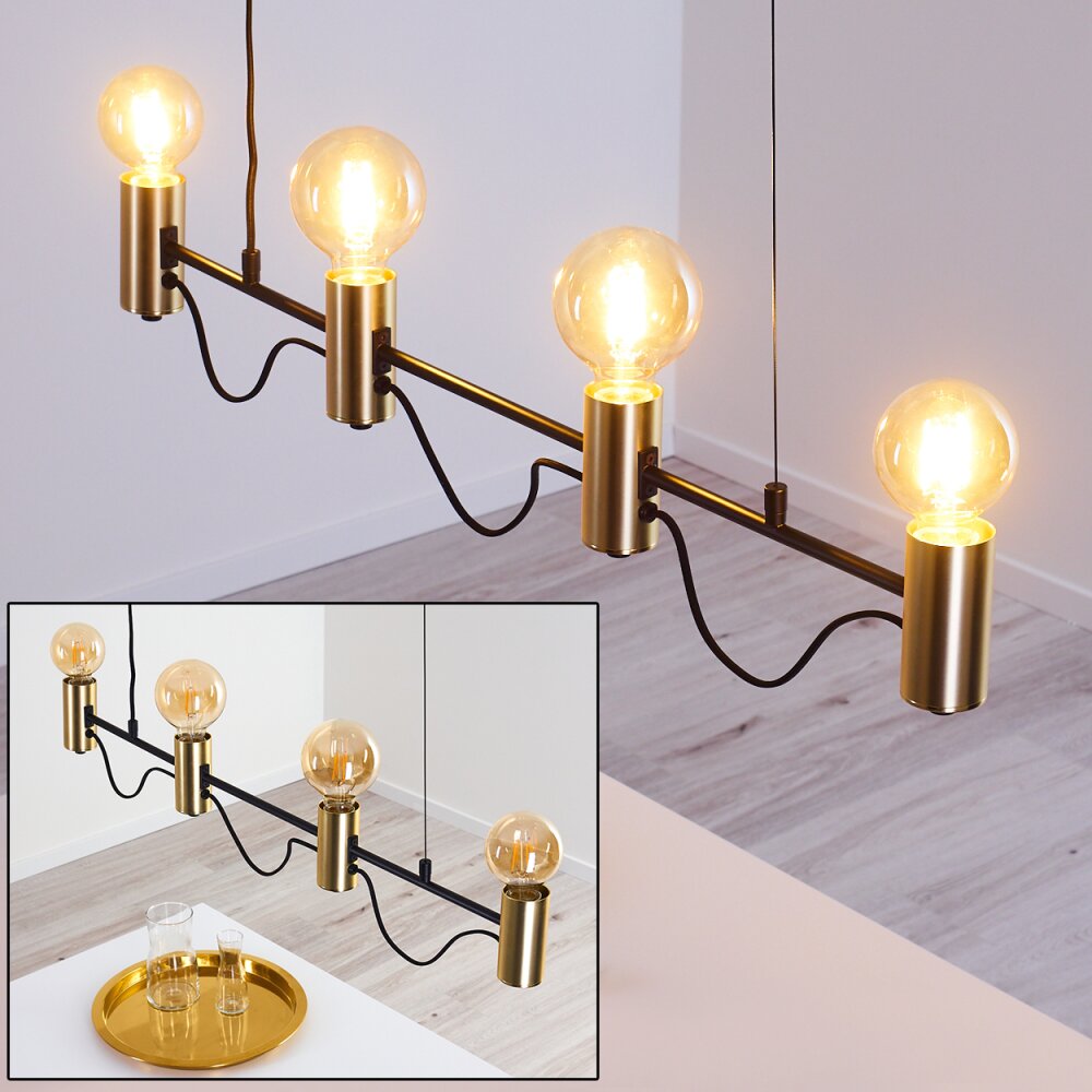 Gnarp Pendelbelysning Svart-guld, 4-ljuskällor main product photo