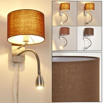 Wiby Vägglampa, Läslampa LED Nickel matt, 2-ljuskällor