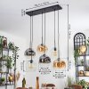 Ripoll Pendellampa, kullampa, Pendelbelysning Amber, Klart, Rökfärger, 6-ljuskällor