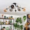Koyoto Taklampa, kullampa 86 cm Amber, Krom, Klart, Rökfärger, 8-ljuskällor