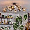 Koyoto Taklampa, kullampa 86 cm Amber, Krom, Klart, Rökfärger, 8-ljuskällor
