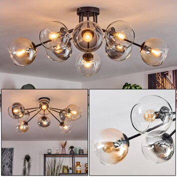 Koyoto Taklampa, kullampa 86 cm Amber, Klart, Rökfärger, 8-ljuskällor