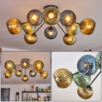 Koyoto Taklampa, kullampa 85 cm Blå, Guld, Grön, 10-ljuskällor