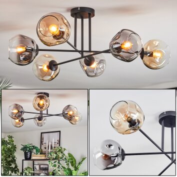 Ripoll Taklampa, kullampa Amber, Klart, Rökfärger, 6-ljuskällor