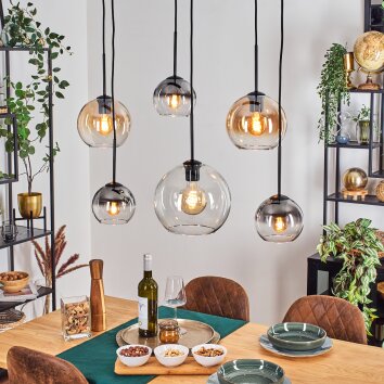 Koyoto Pendellampa, kullampa, Pendelbelysning Amber, Klart, Rökfärger, 6-ljuskällor