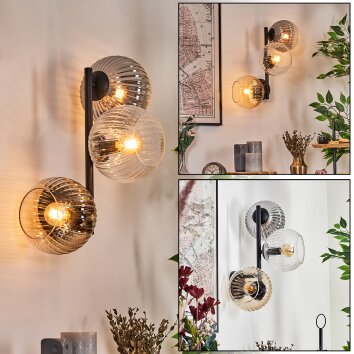Koyoto kullampa, Vägglampa Amber, Klart, Rökfärger, 3-ljuskällor