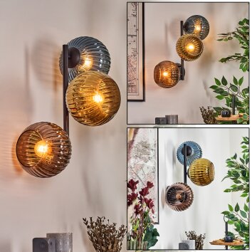Koyoto kullampa, Vägglampa Blå, Guld, Kopparfärg, 3-ljuskällor