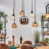 Koyoto Pendellampa, kullampa, Pendelbelysning Amber, Krom, Klart, Rökfärger, 6-ljuskällor