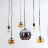Koyoto Pendellampa, kullampa, Pendelbelysning Amber, Krom, Klart, Rökfärger, 6-ljuskällor