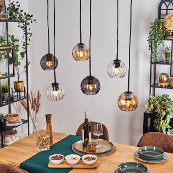 Koyoto Pendellampa, kullampa, Pendelbelysning Amber, Klart, Rökfärger, 6-ljuskällor