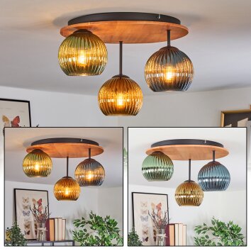 Koyoto Taklampa, kullampa 40 cm Naturfärger, Svart, 3-ljuskällor